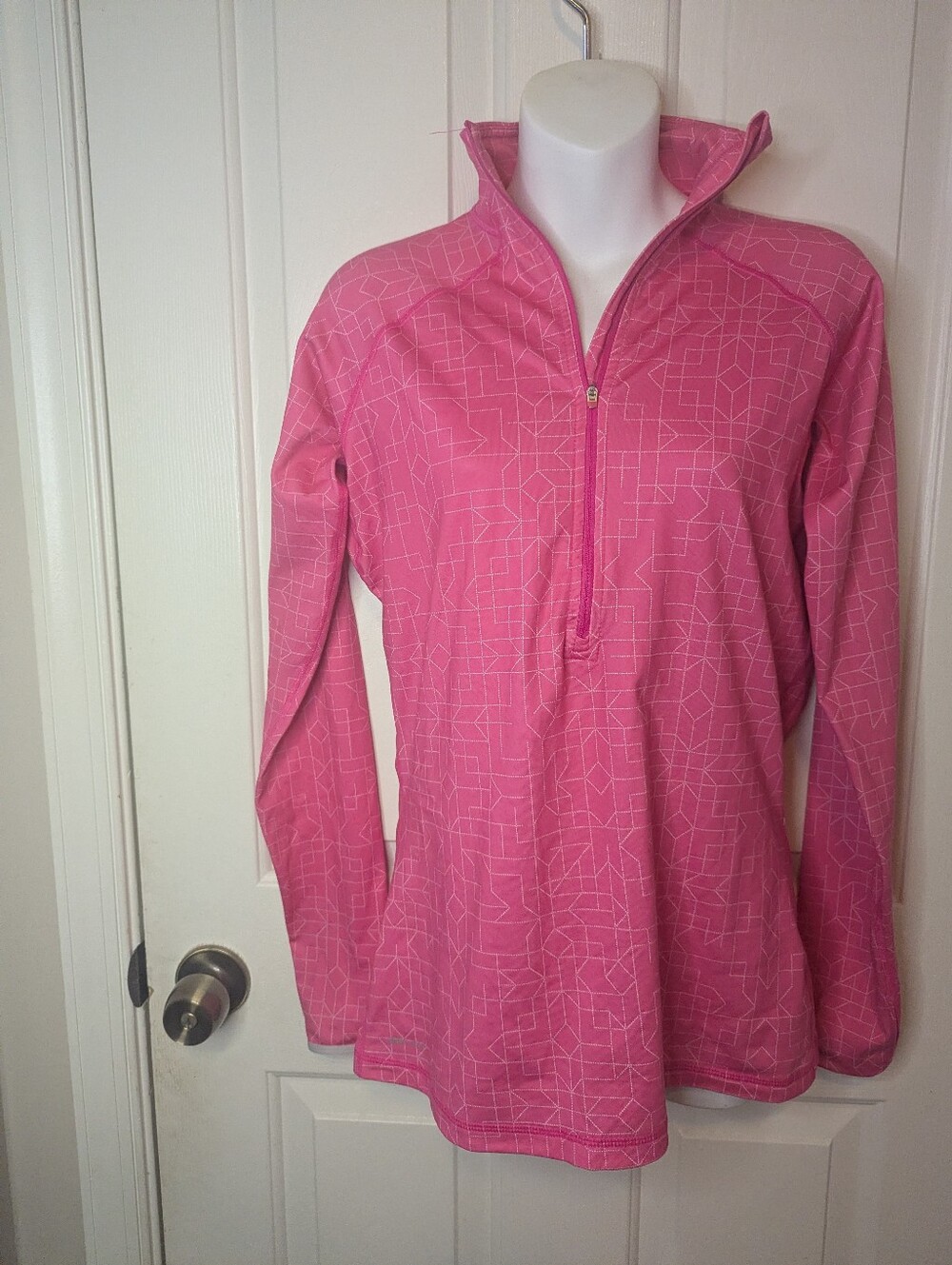 Nike Pro Dri Fit Womens Half Zip Athletic Jacket Pink Size Large